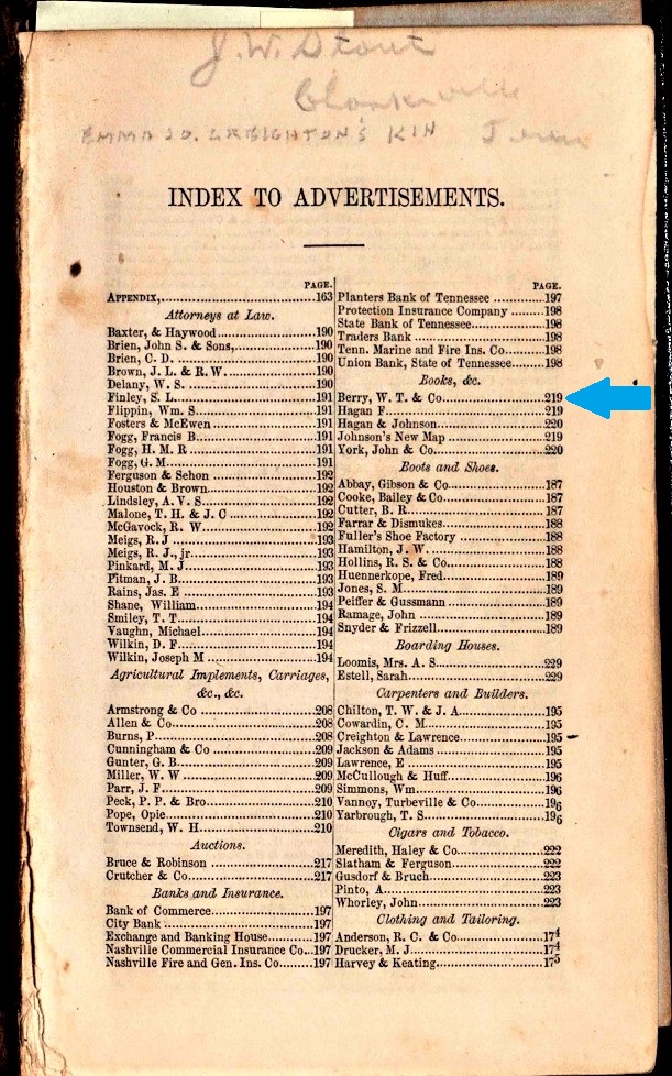 1859 City Directory