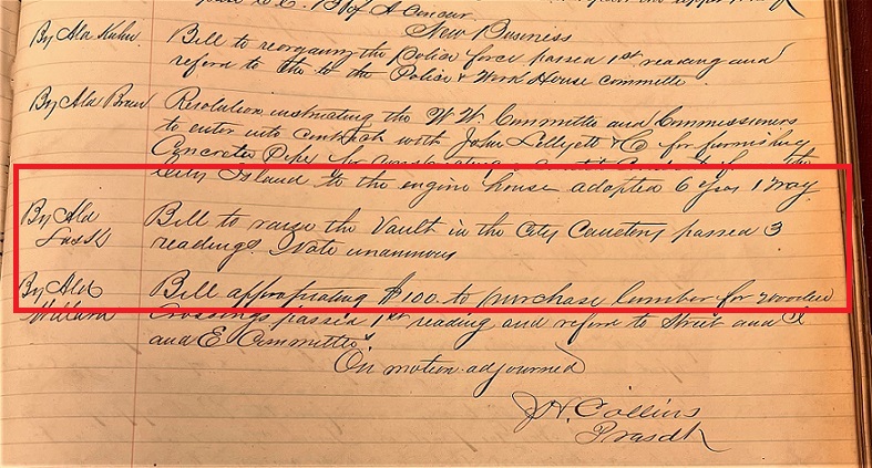 Board of Alderman Minutes from February 1878