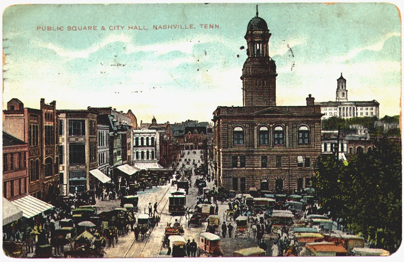 Postcard of Public Square from the Ridley Wills Postcard Collection, circa early 20th century