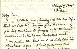 Genevieve Baird Farris Collection - Letter from Frank in May, 1945