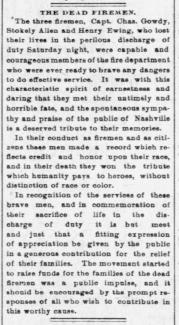 Clipping from the Nashville Banner, date: January 4th, 1892